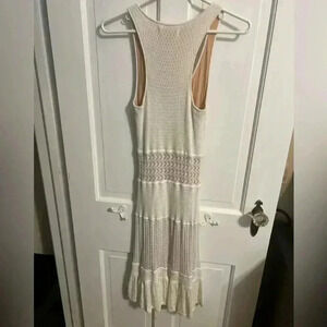 Catherine Malandrino Crochet Knit Dress Sz Petite White